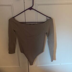 Forever 21 Tan Off-Shoulder Bodysuit